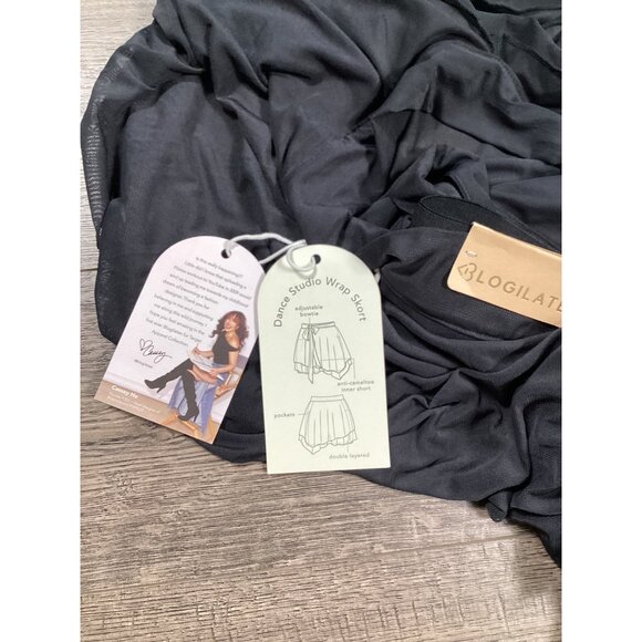 Logilates Womens Dance Studio Wrap Skort XS Black Double Layered Athletic NWT - Picture 3 of 7